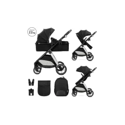Lorelli                    Poussette Aspen 2en1 transformable    Noir            Noir