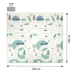 Lorelli Tapis de Jeu Thermique Reversible Pliable Blanc 18 x 200 cm