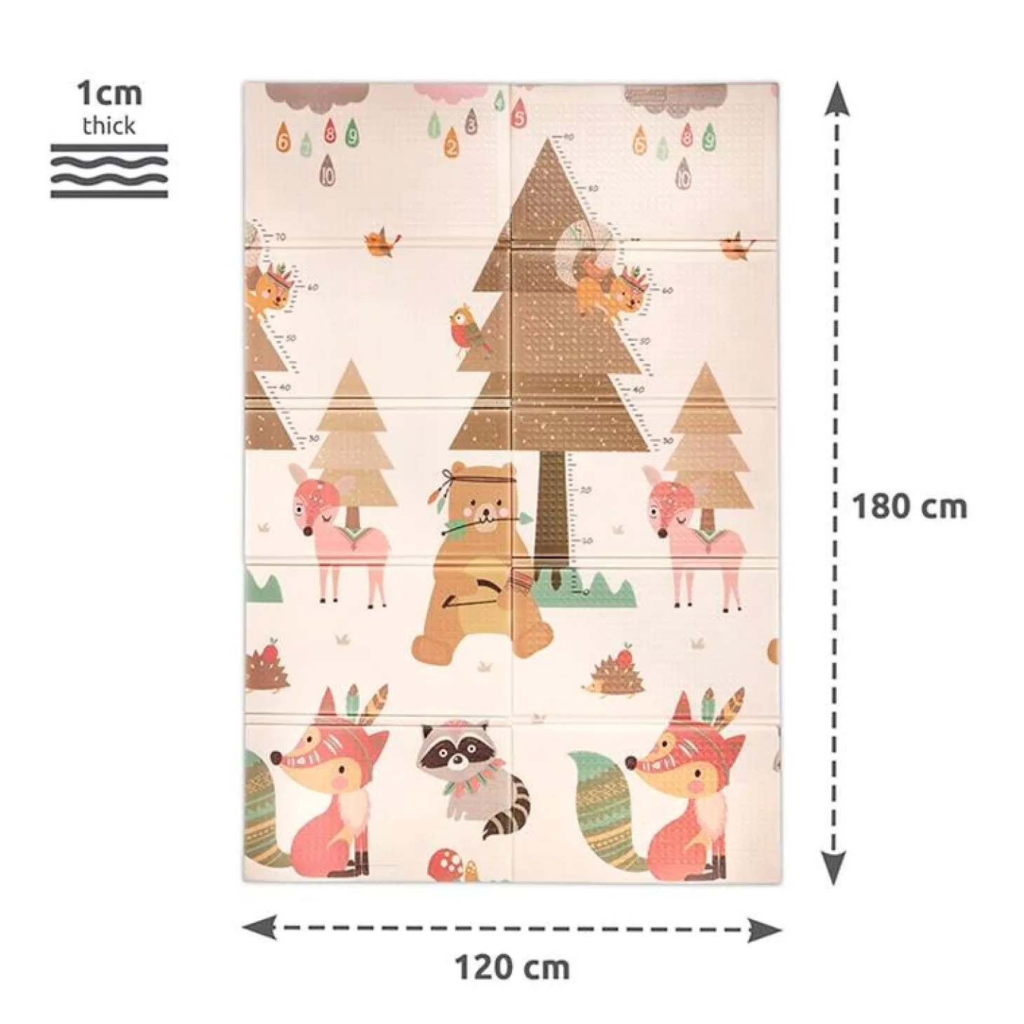 Lorelli Tapis de Jeu Thermique Reversible Pliable Ocean & Stars 120 - 180 cm