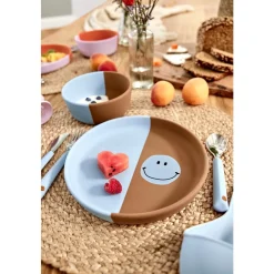 Lässig                    Assiette en silicone    Bleu Ciel