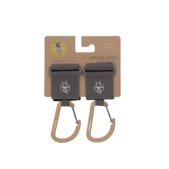 Lässig                    2 attaches poussette avec mousqueton    anthracite