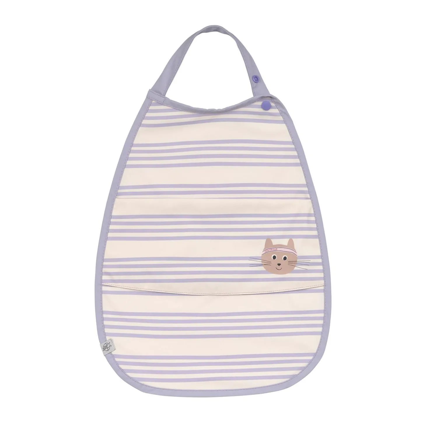 Lässig Bavoir Medium Drop av. poche Tiny Team Chat Lilac 6-24 mois