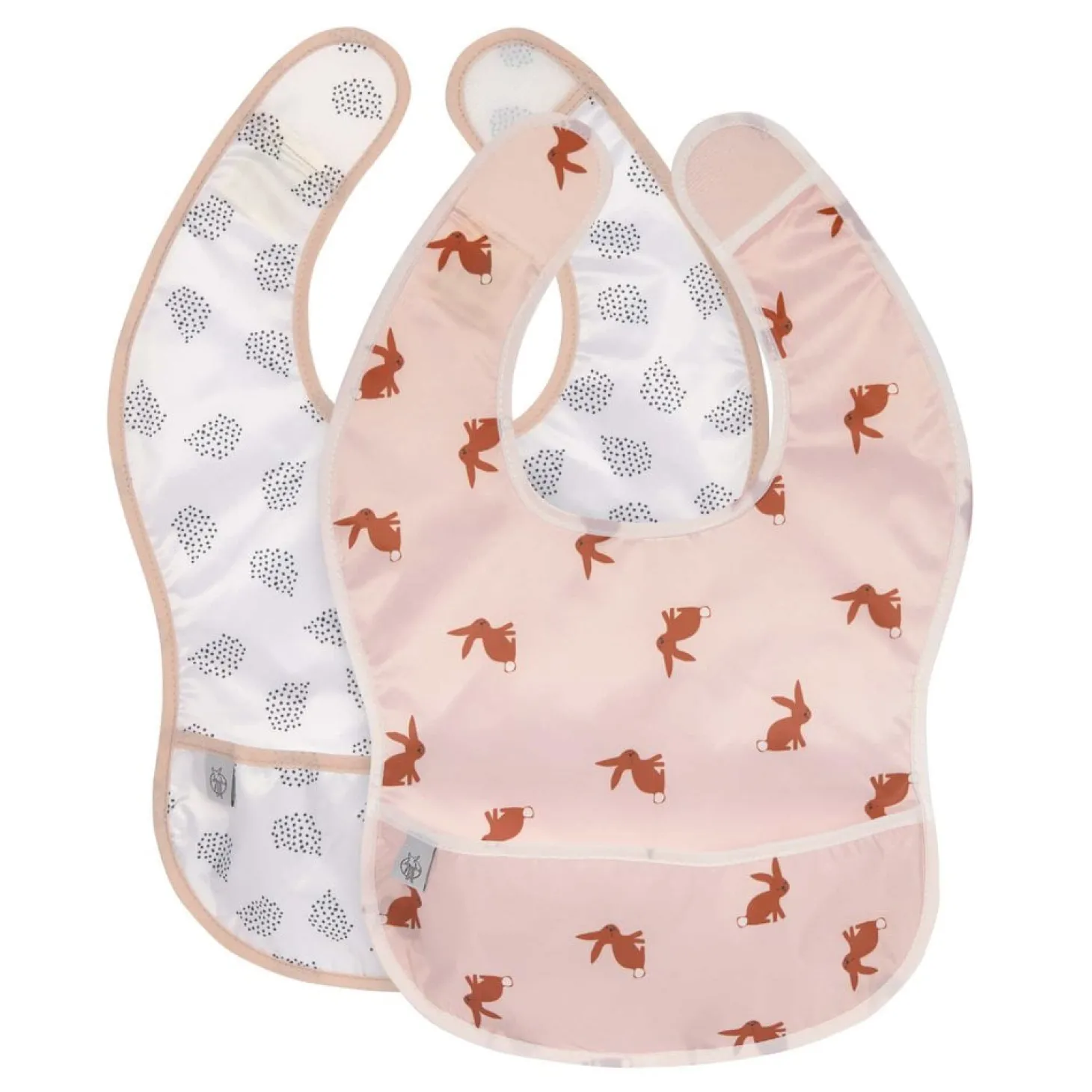 Lässig 2 bavoirs avec poche Little Forest Lapin 6-24 mois