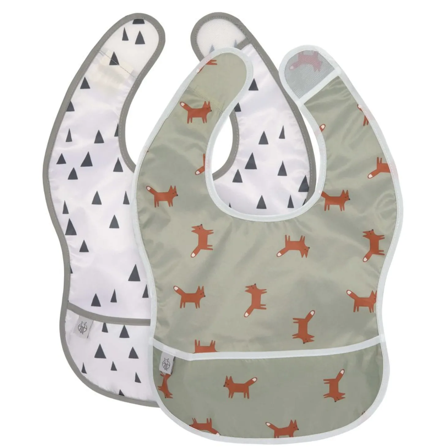 Lässig 2 bavoirs avec poche Little Forest Renard 6-24 mois