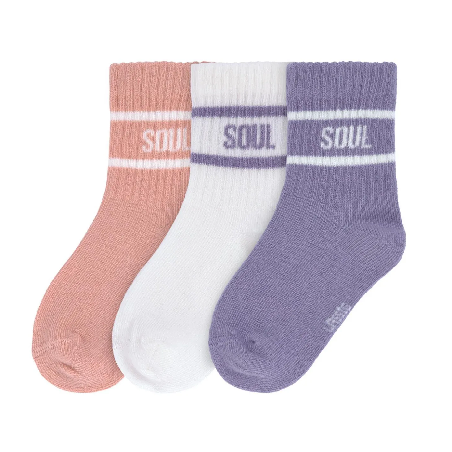 Lässig Chaussettes Kids de Tennis 3 pcs Lilas Clair/Pêche 19 - 22 mois