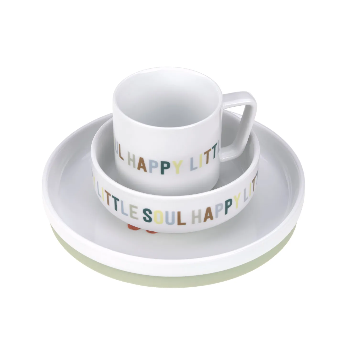 Lässig Coffret repas en porcelaine Happy Fruits Blanc