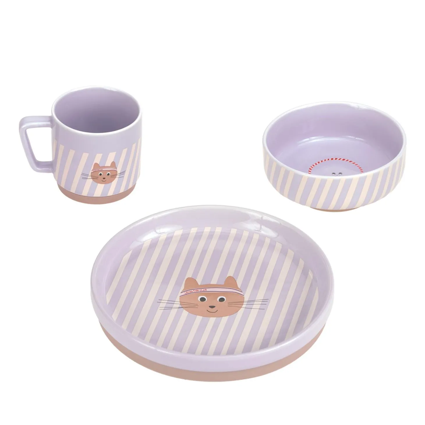 Lässig Coffret repas en porcelaine Tiny Team Chat Lilac