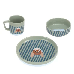 Lässig                    Coffret repas en porcelaine Tiny Team Chien    Vert