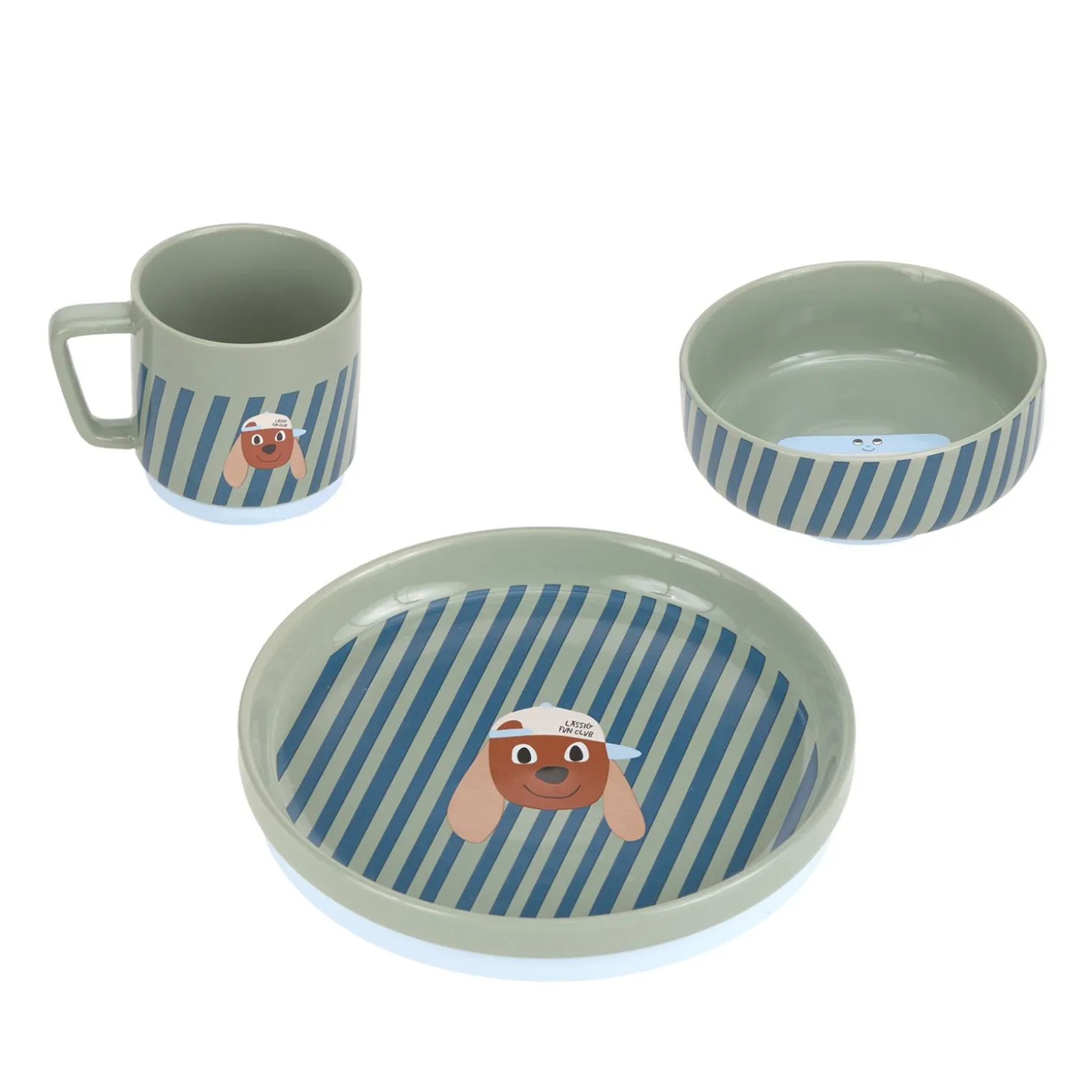 Lässig Coffret repas en porcelaine Tiny Team Chien Vert