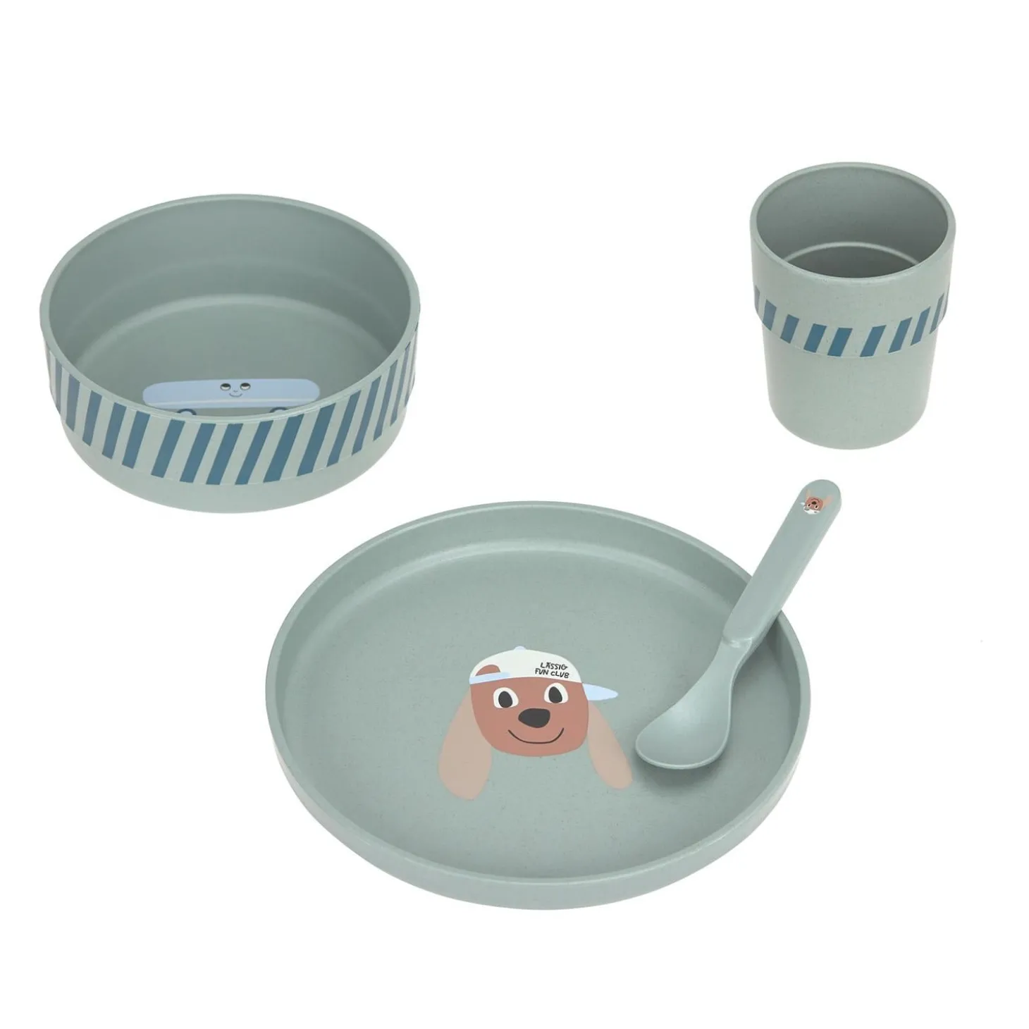 Lässig Coffret repas PP/Cellulose Tiny Team Chien Vert
