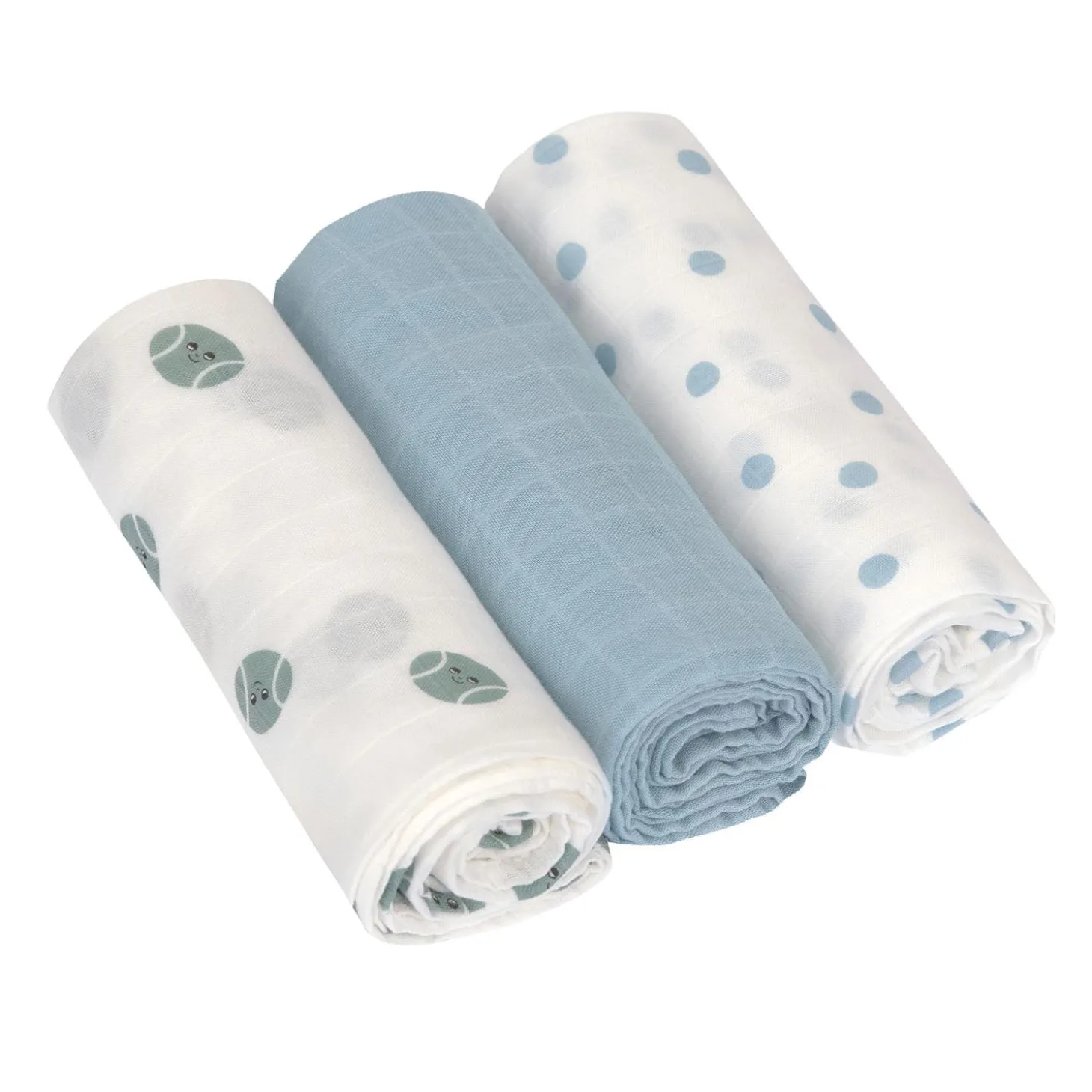 Lässig Lange divinement doux L 3 pcs Tiny Team Chien Bleu 80x80 cm