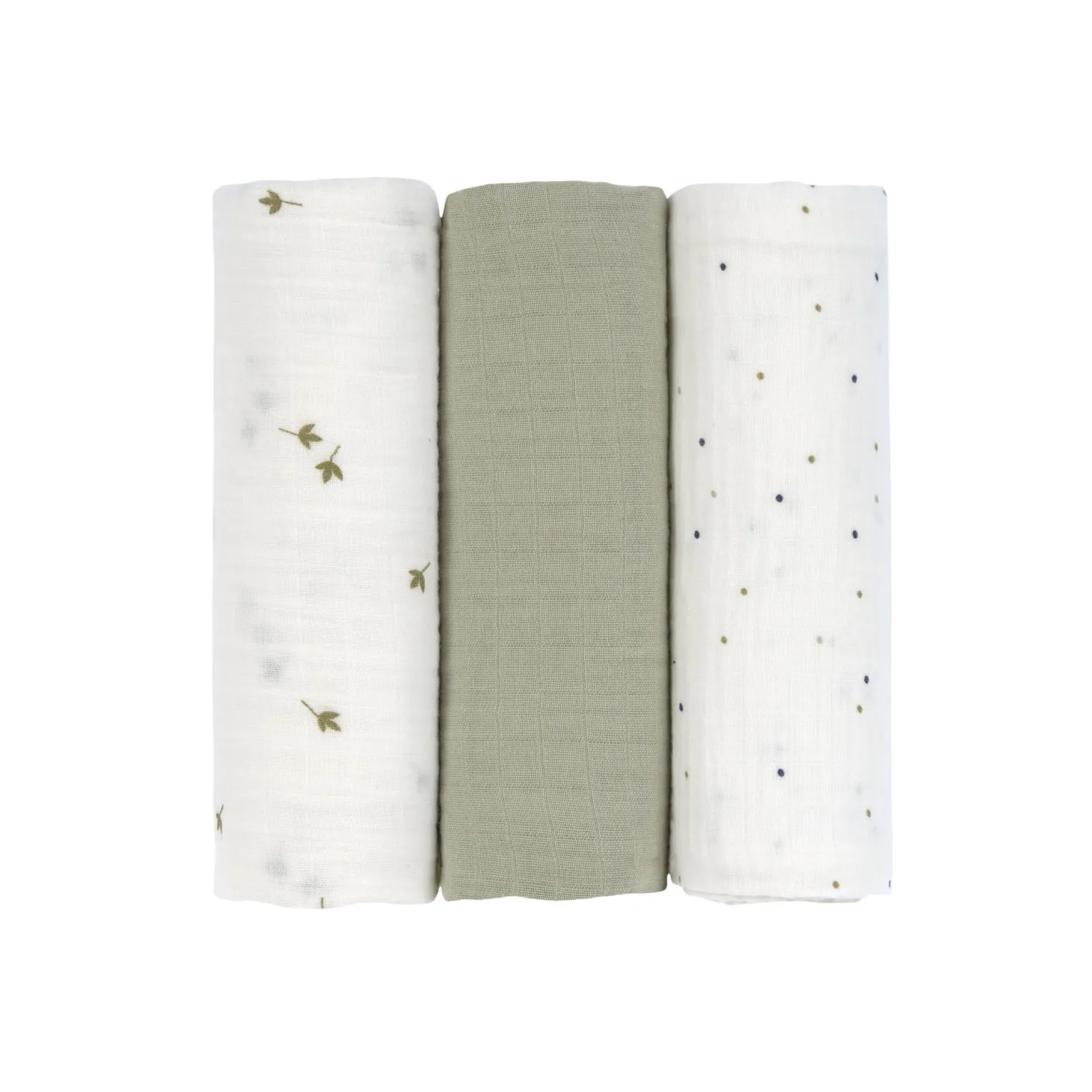 Lässig Lange mousseline L Feuille Olive/blanc L