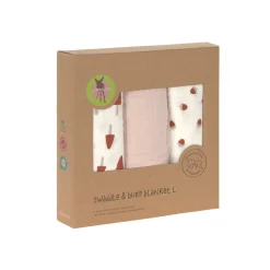 Lässig                    Lange mousseline L Little Forest    rose poudré            85x85 cm