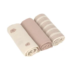 Lässig                    Lange mousseline M 3 pcs Tiny Team    Taupe            60x60 cm
