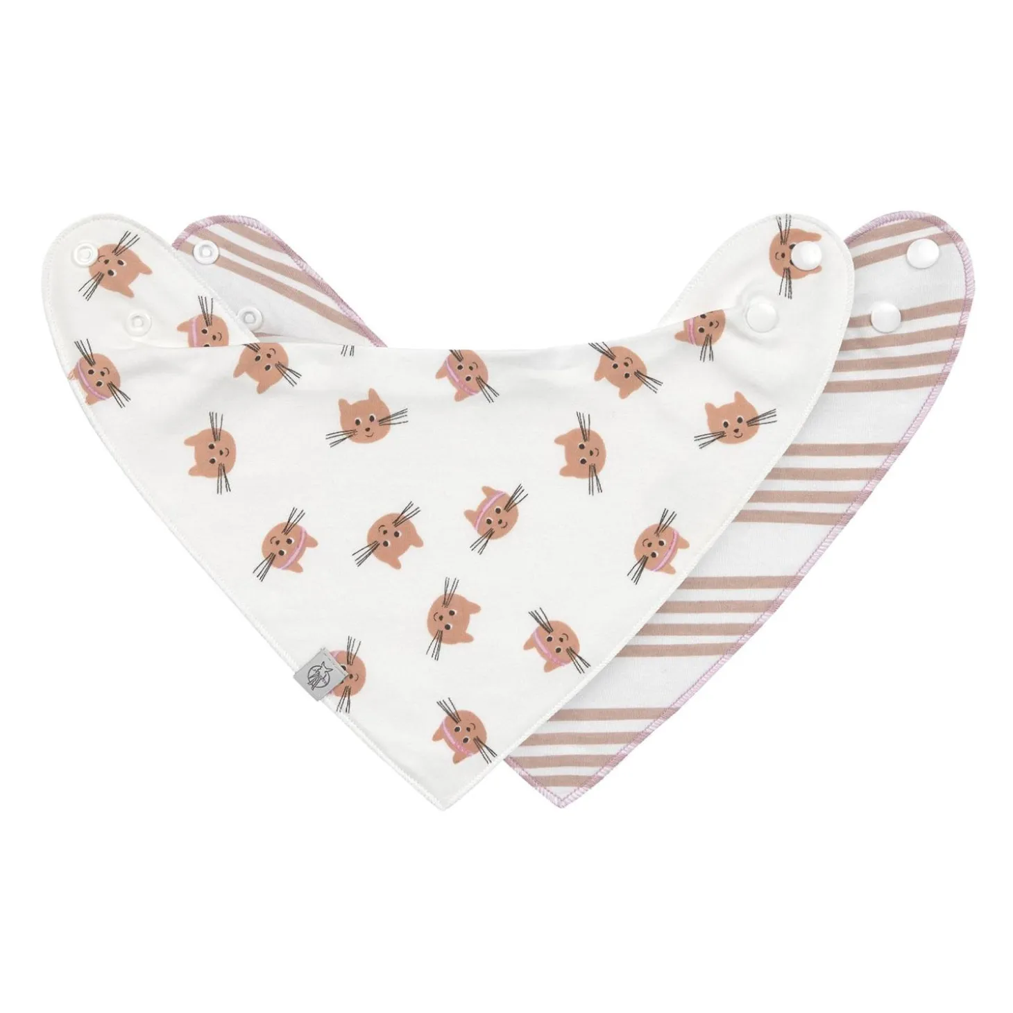 Lässig Lot de 2 bandanas avec col bénitier Tiny Team Chat Rose 0 - 24 mois