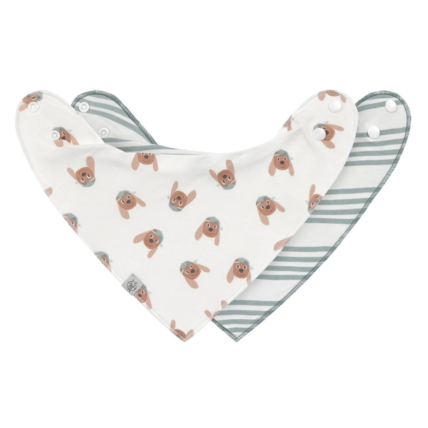 Lässig Lot de 2 bandanas avec col bénitier Tiny Team Chien Vert 0 - 24 mois