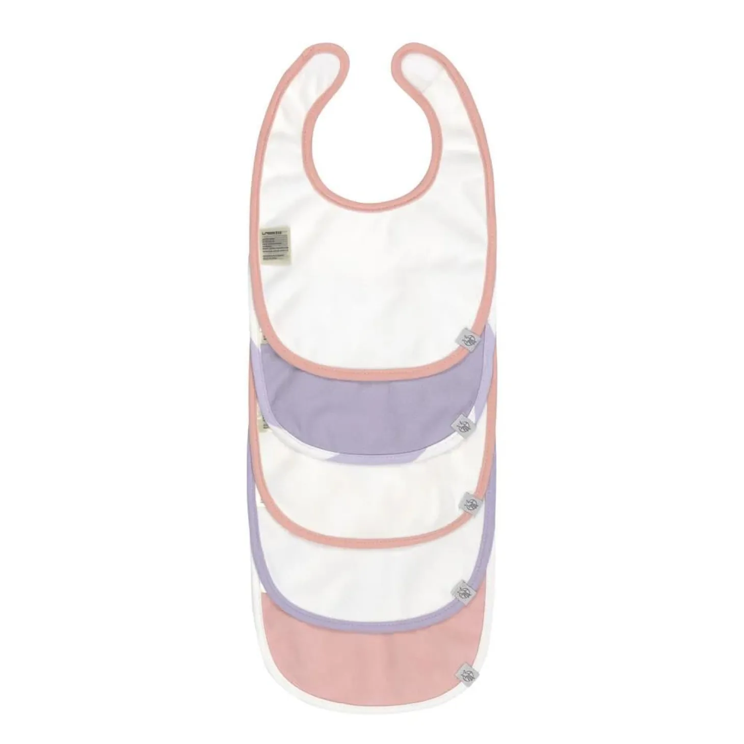 Lässig Lot de 5 bavoirs coton bio Happy Fruits Rose/Lilas Clair