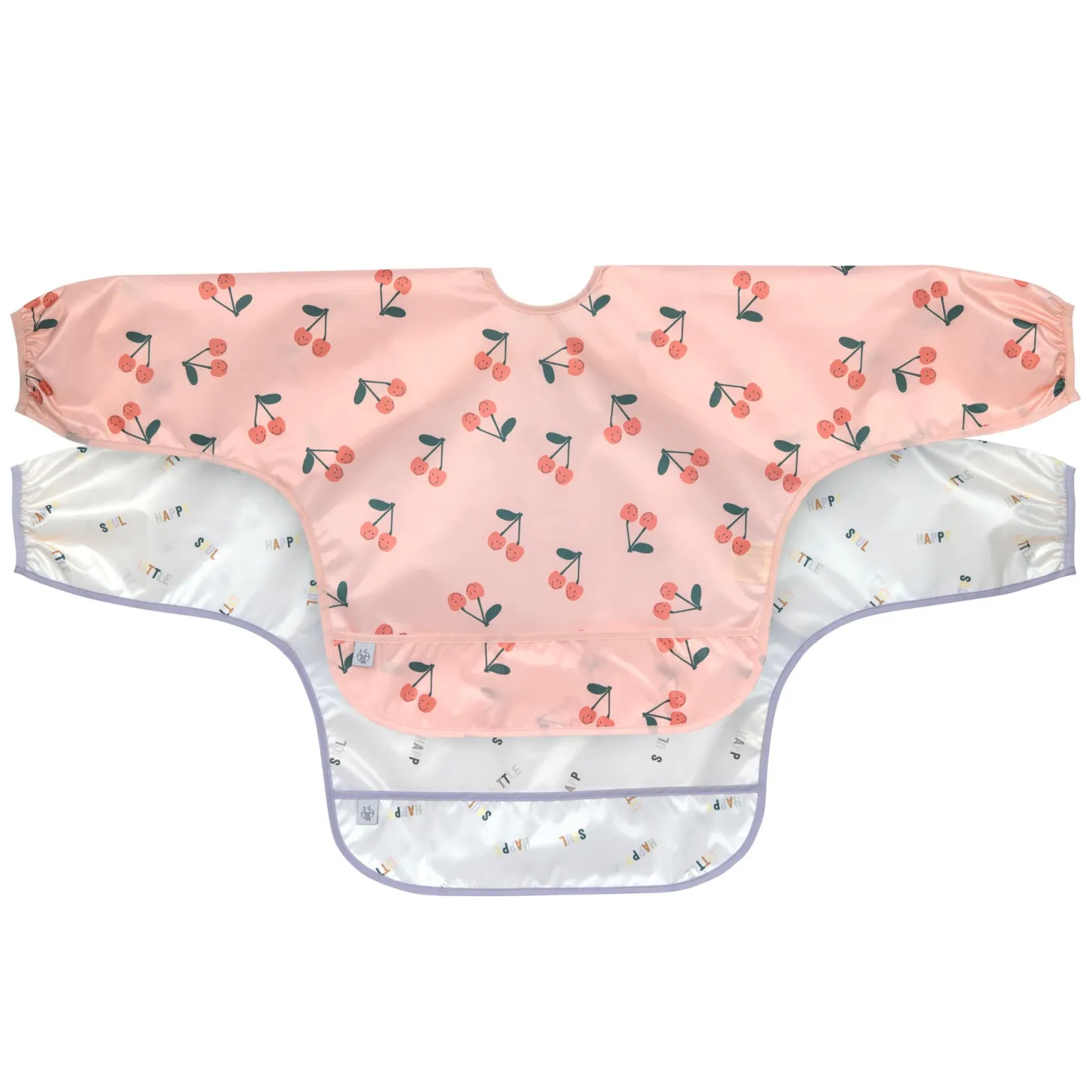 Lässig Lot de 2 bavoirs manches longues Happy Fruits Rose