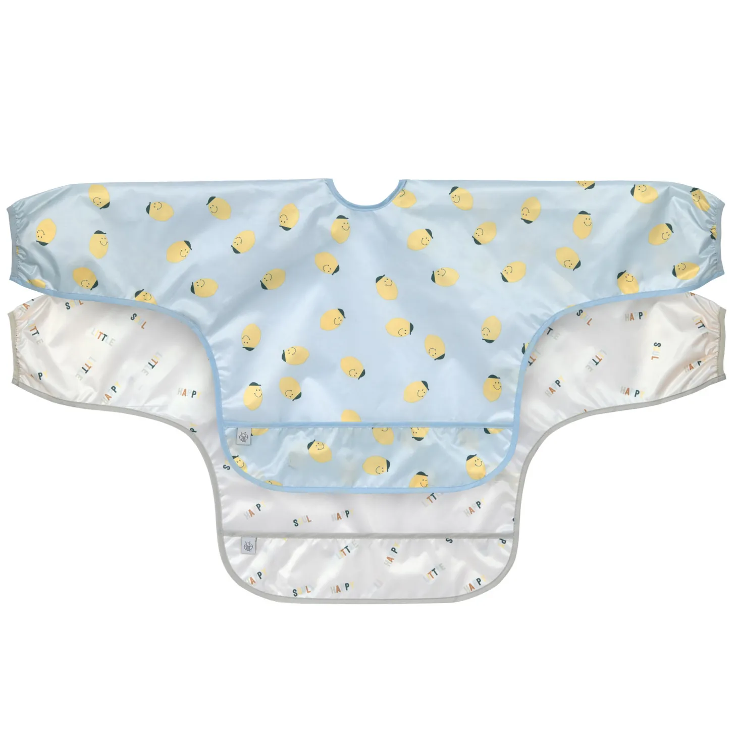 Lässig Lot de 2 bavoirs manches longues Happy Fruits Bleu