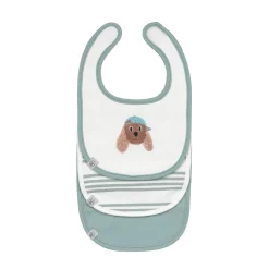 Lässig                    Lot de 3 bavoirs naissance Tiny Team Chien    Vert