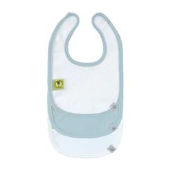 Lässig Lot de 3 bavoirs naissance Floral Bleu