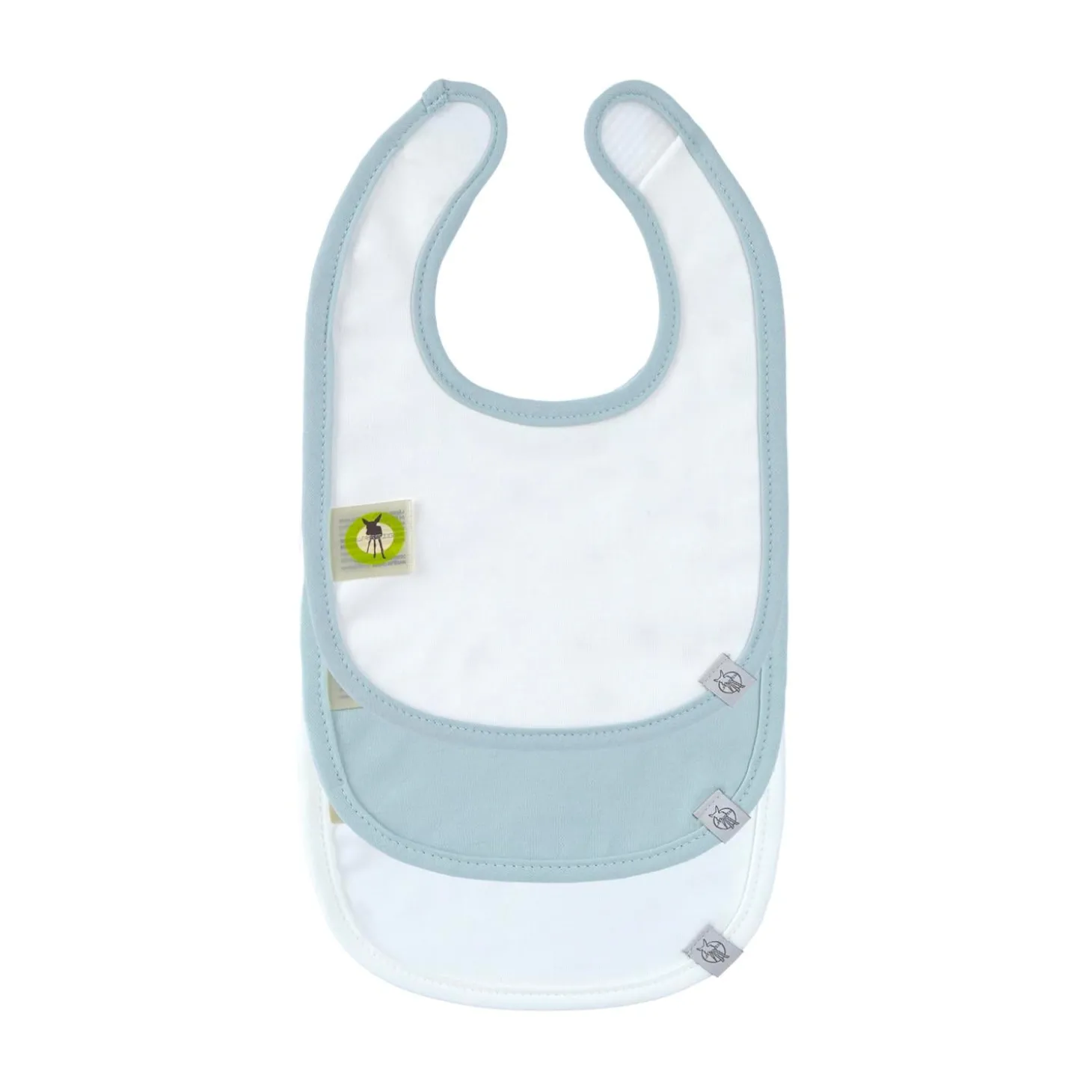 Lässig Lot de 3 bavoirs naissance Floral Bleu