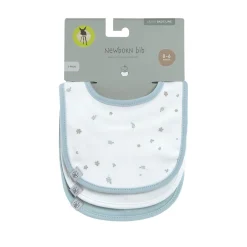 Lässig Lot de 3 bavoirs naissance Floral Bleu