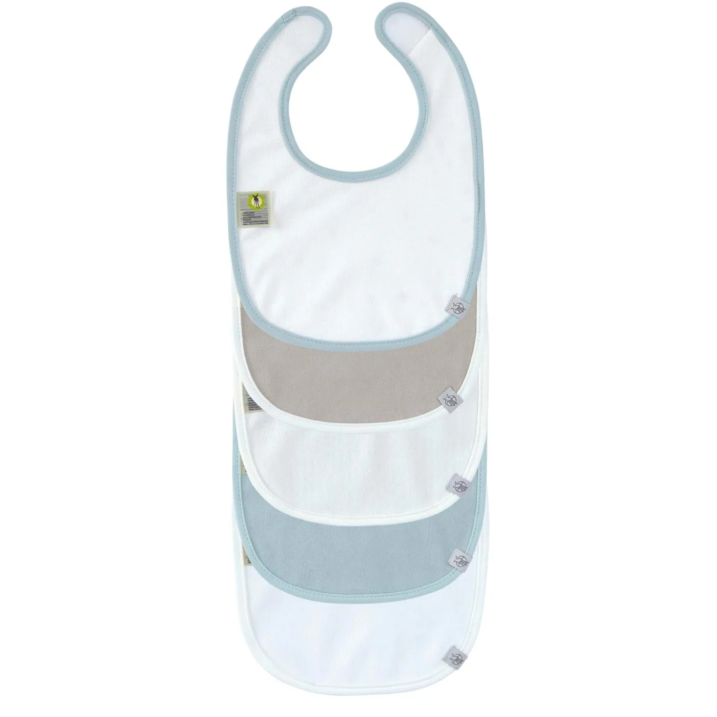 Lässig Lot de 5 bavoirs éponge Floral Bleu