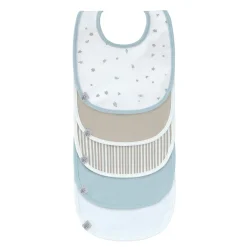 Lässig Lot de 5 bavoirs éponge Floral Bleu