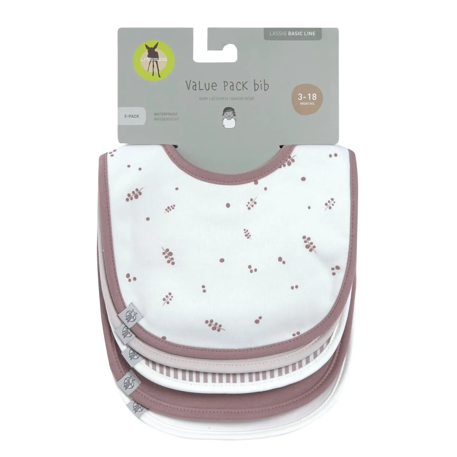 Lässig Lot de 5 bavoirs éponge Fruits Rouges Violet