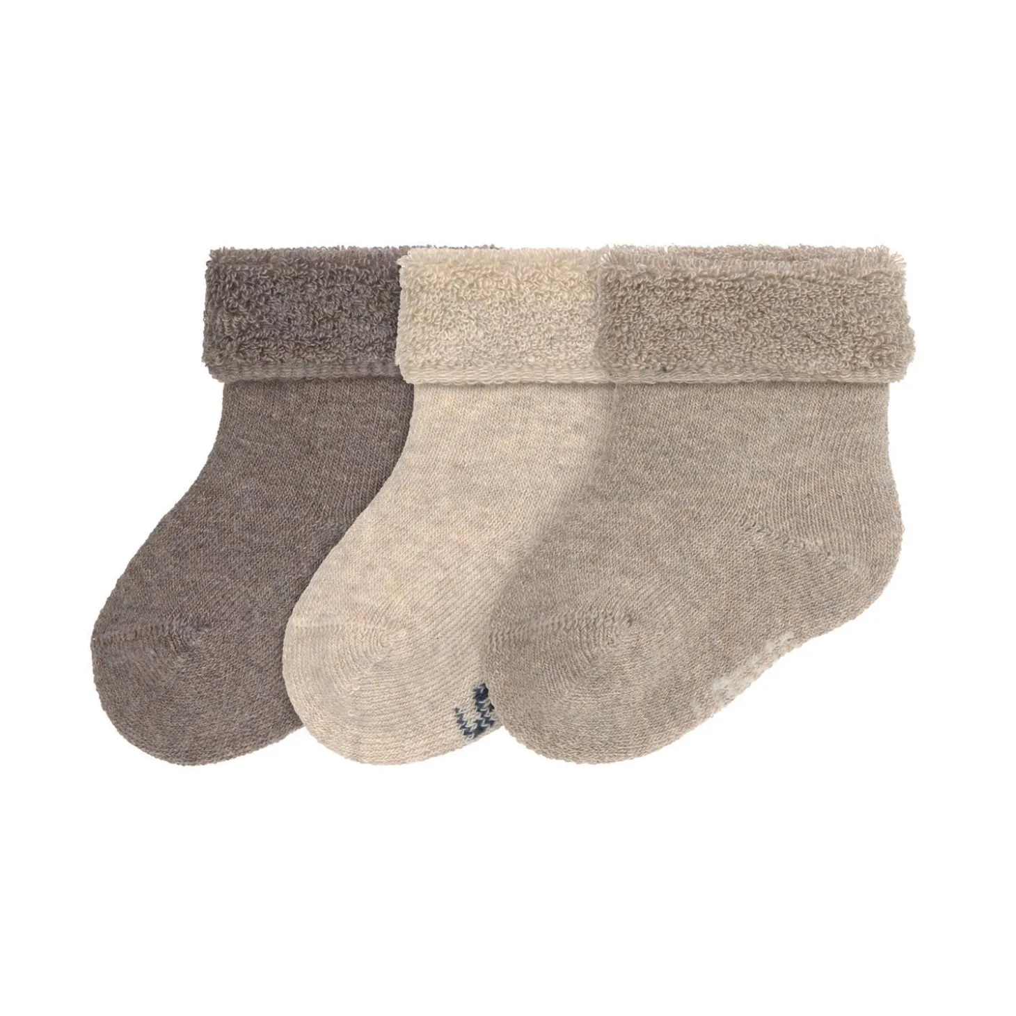 Lässig Lot de 3 chaussettes Terry Marron/Beige 19 - 22 mois
