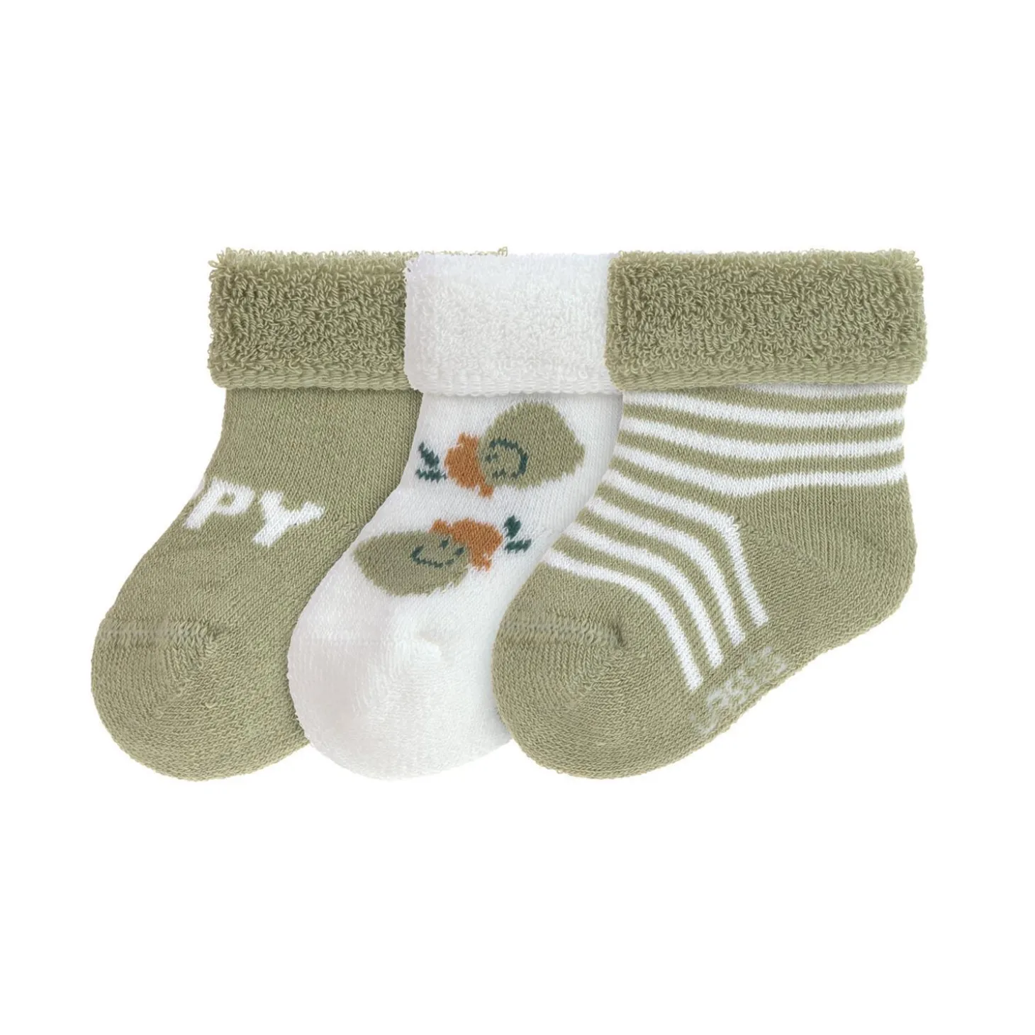 Lässig Lot de 3 chaussettes Terry Poire Kaki Clair