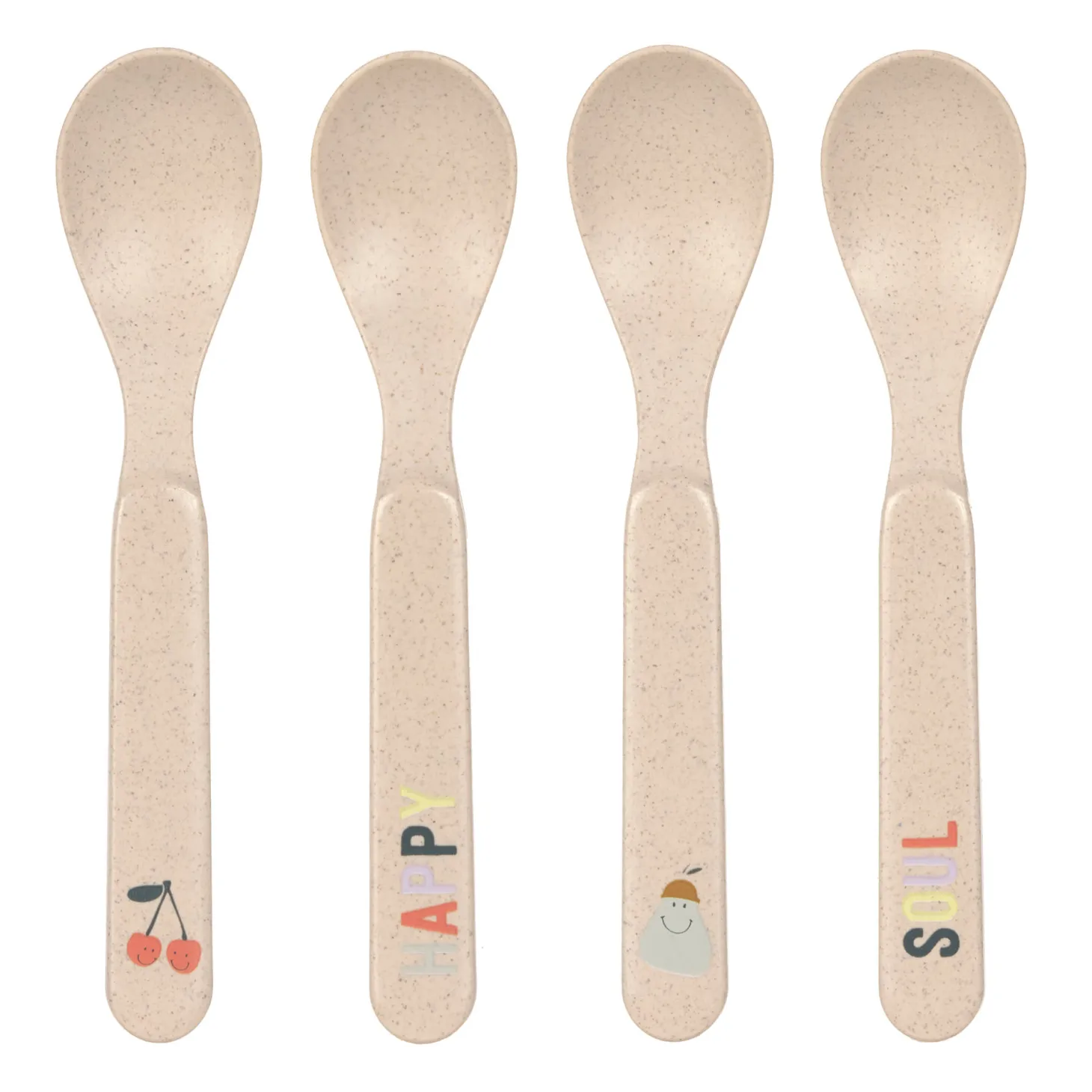 Lässig Lot de 4 cuillères Happy Fruits Rose
