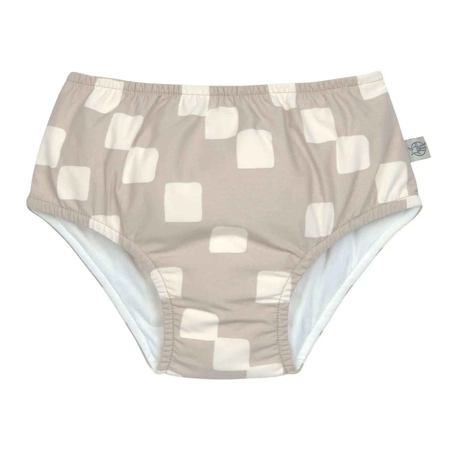Lässig Maillot de bain couche Motif damier Stone/sel