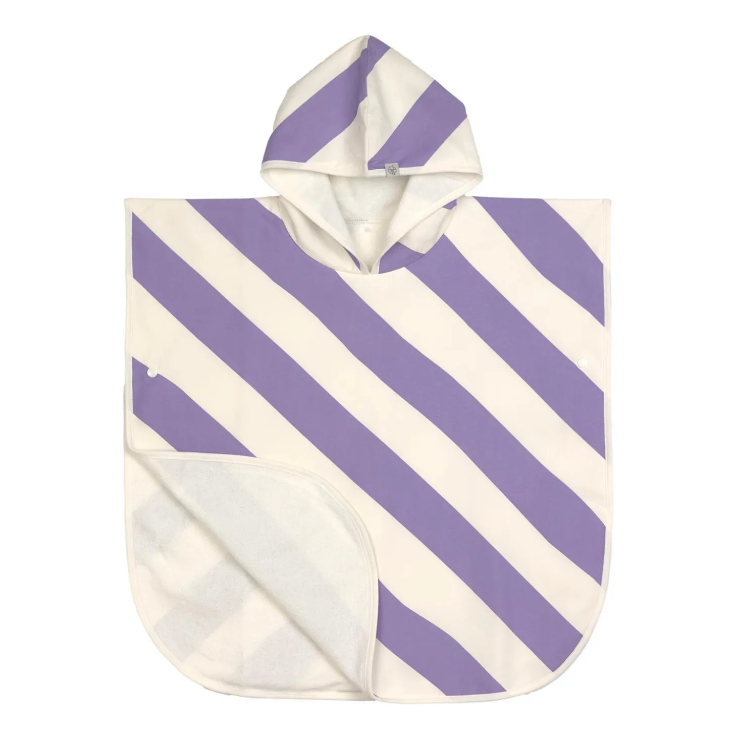 Lässig Poncho de plage Rayures Violet/Sel Marin