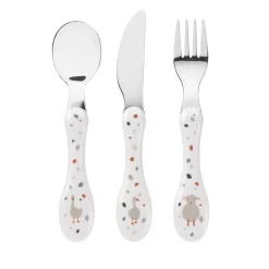 Lässig Set de couverts en inox Tiny Farmer Mouton/Oie Multicolore