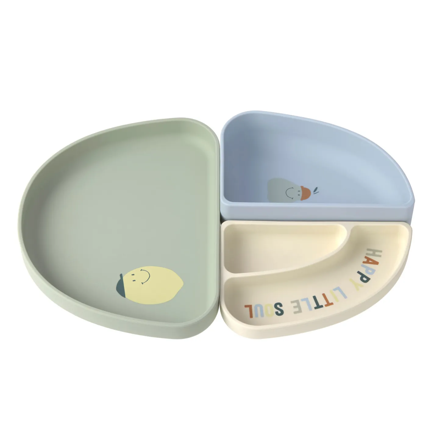 Lässig Set de vaisselle en silicone 3 pcs Citron Multicolore