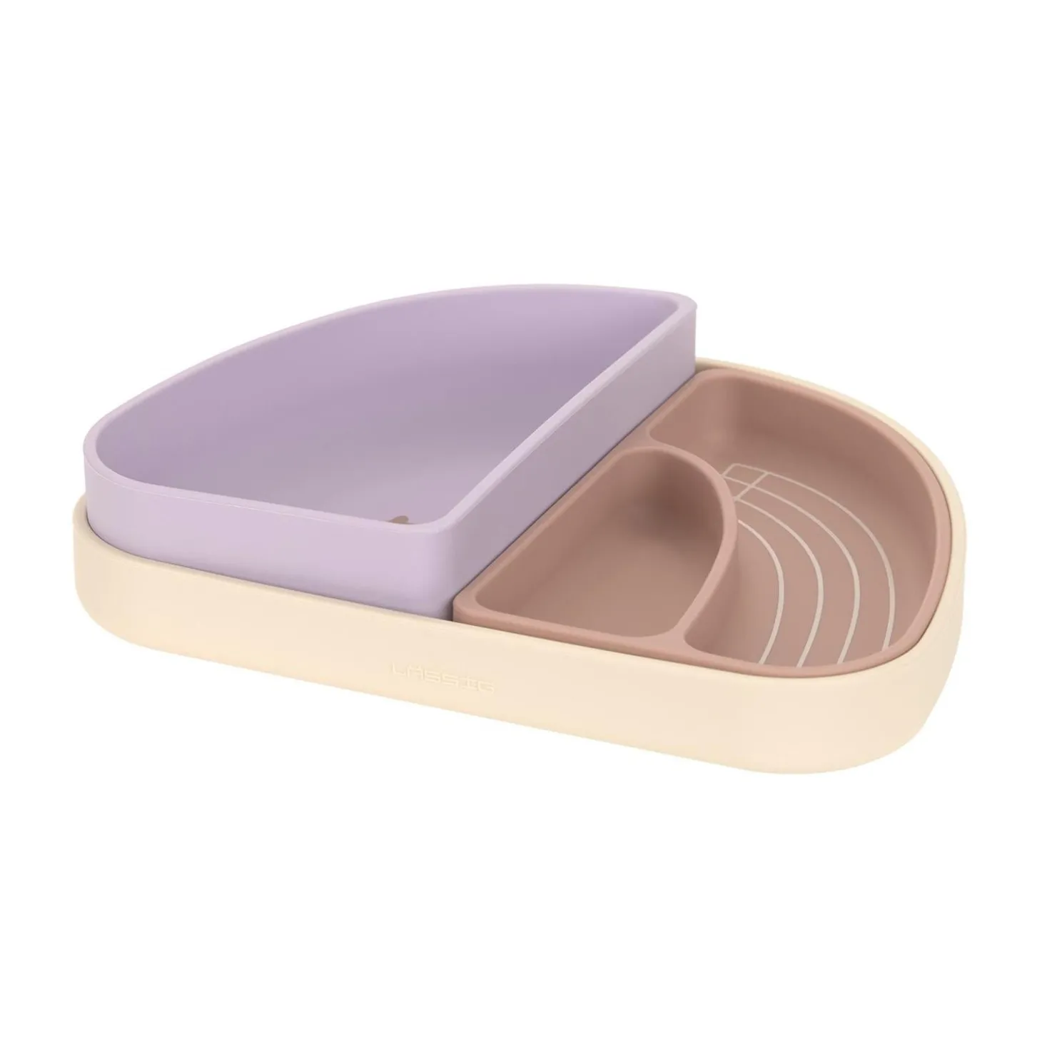 Lässig Set de vaisselle en silicone 3 pcs Tiny Team Chat Lilac