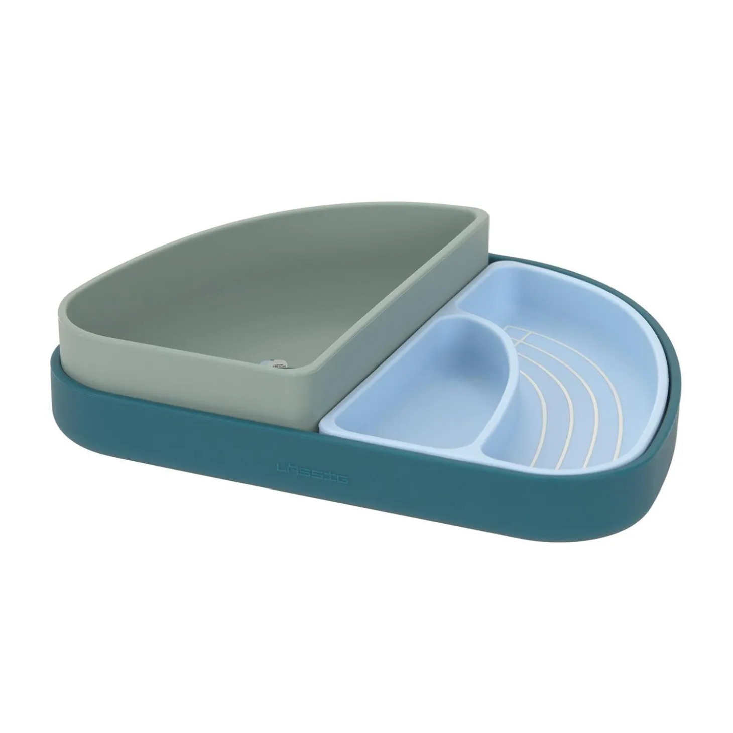 Lässig Set de vaisselle en silicone 3 pcs Tiny Team Chien Vert