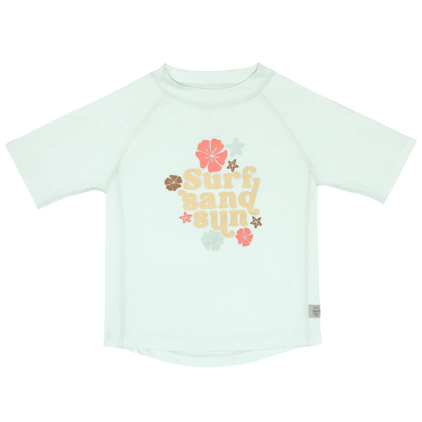 Lässig T-shirt anti-UV manches courtes Fleurs Vert écume