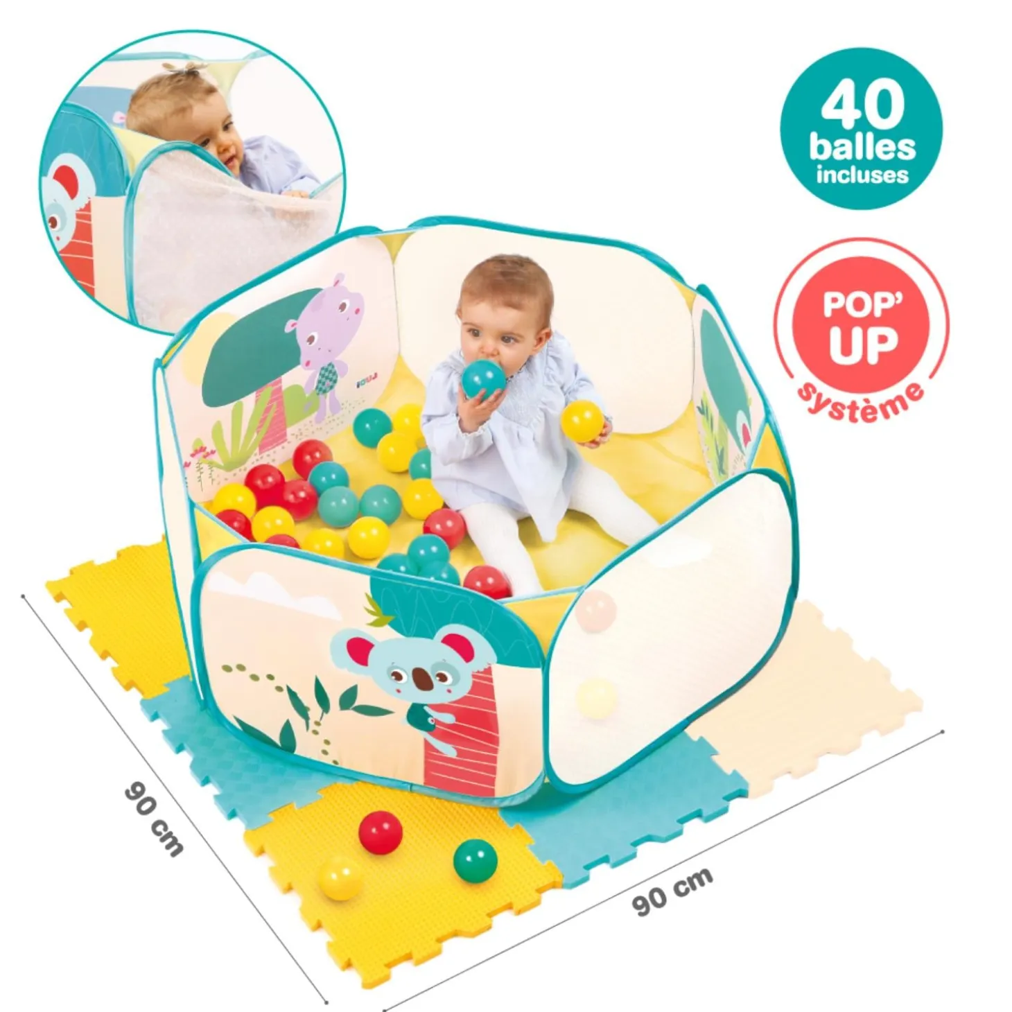 Ludi Aire et tapis de jeu Multicolore 90X85 cm