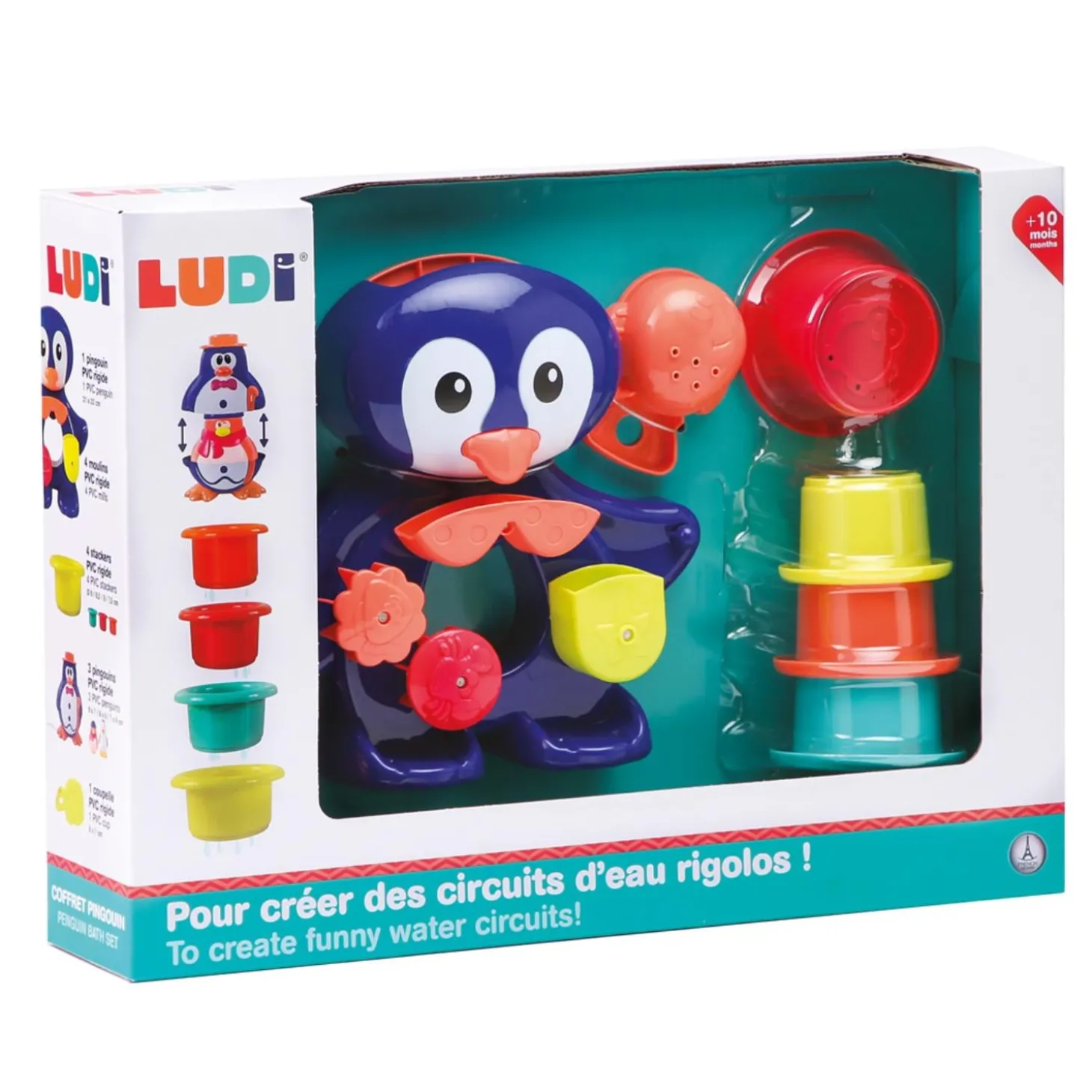 Ludi Coffret jouets de bain Pingouin Multicolore