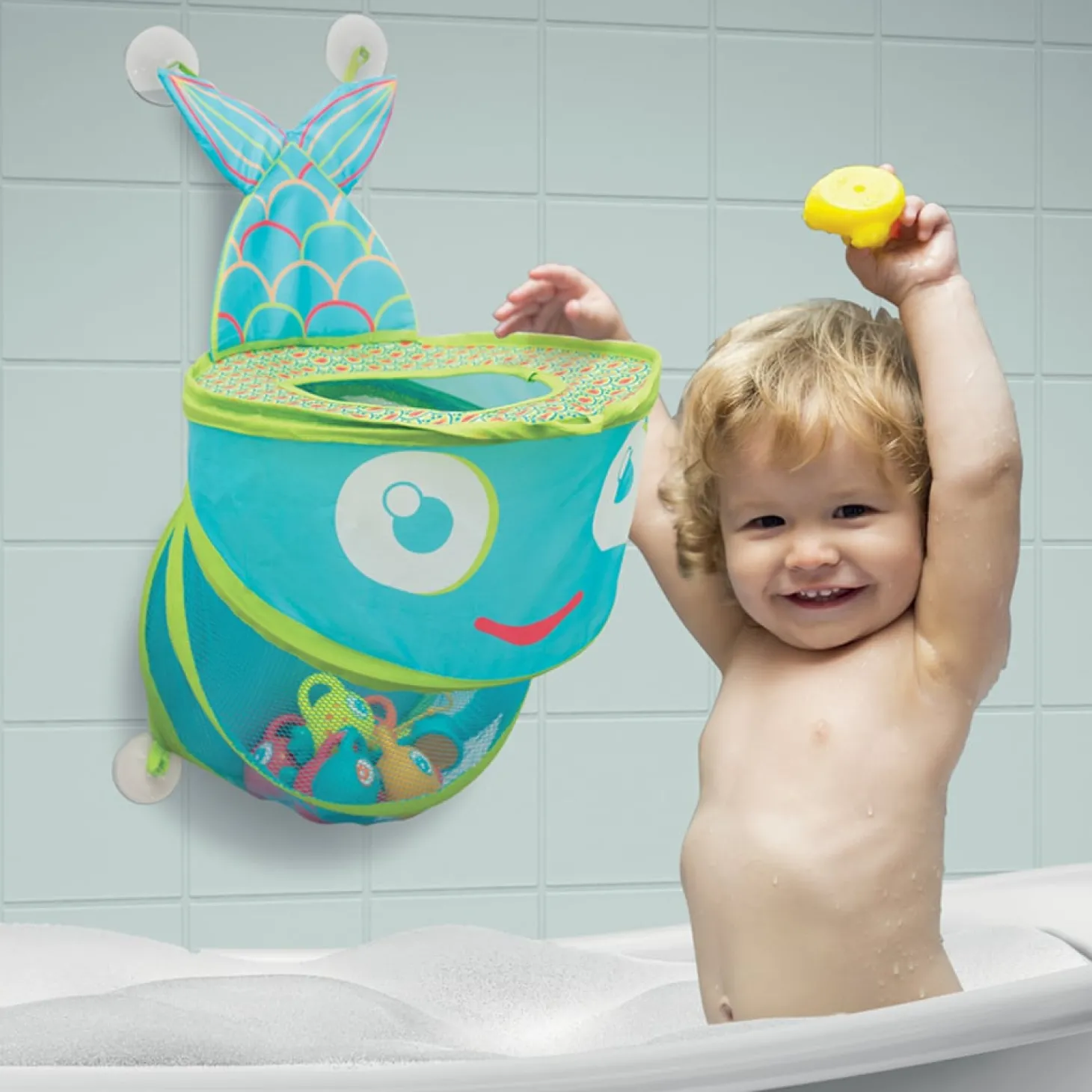 Ludi Grand filet de bain Poisson Bleu