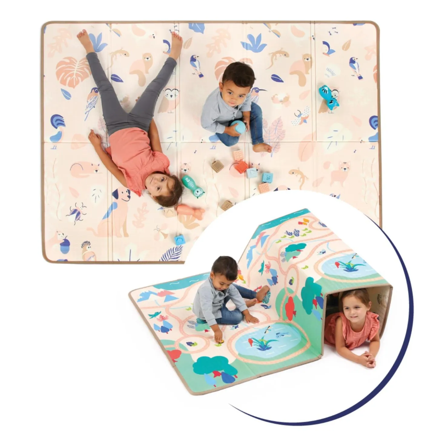 Ludi Grand tapis pliable reversible Multicolore