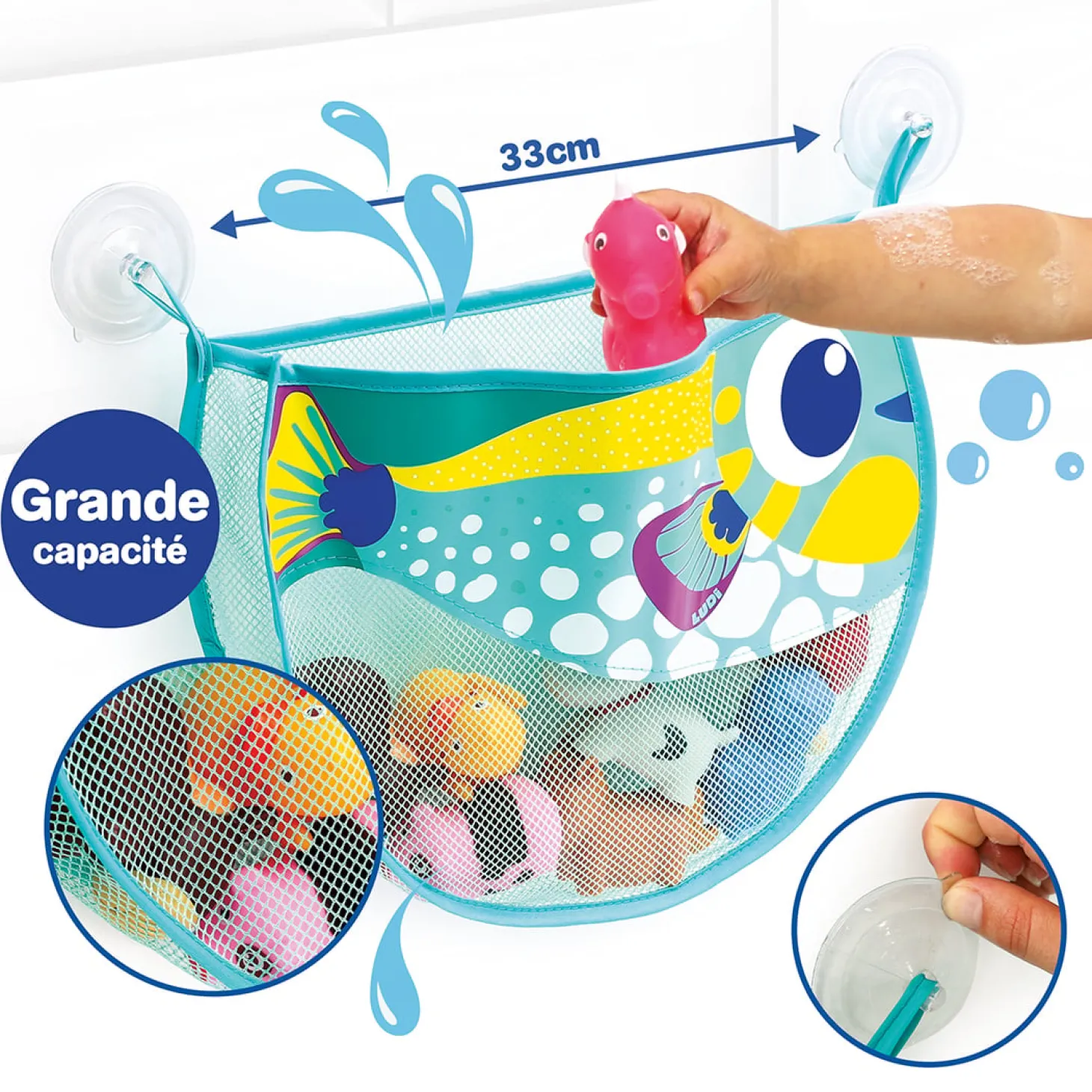 Ludi Jouet de bain Filet Poisson Multicolore