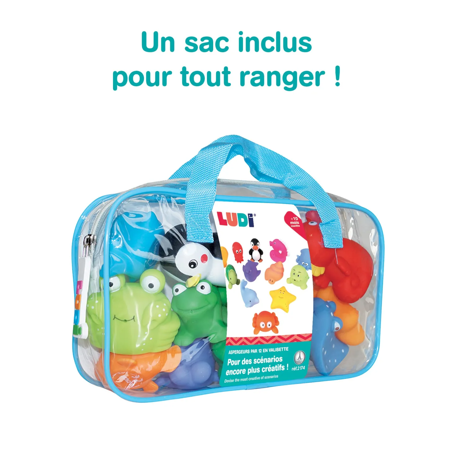 Ludi Jouets de bain aspergeurs 12 mers Multicolore
