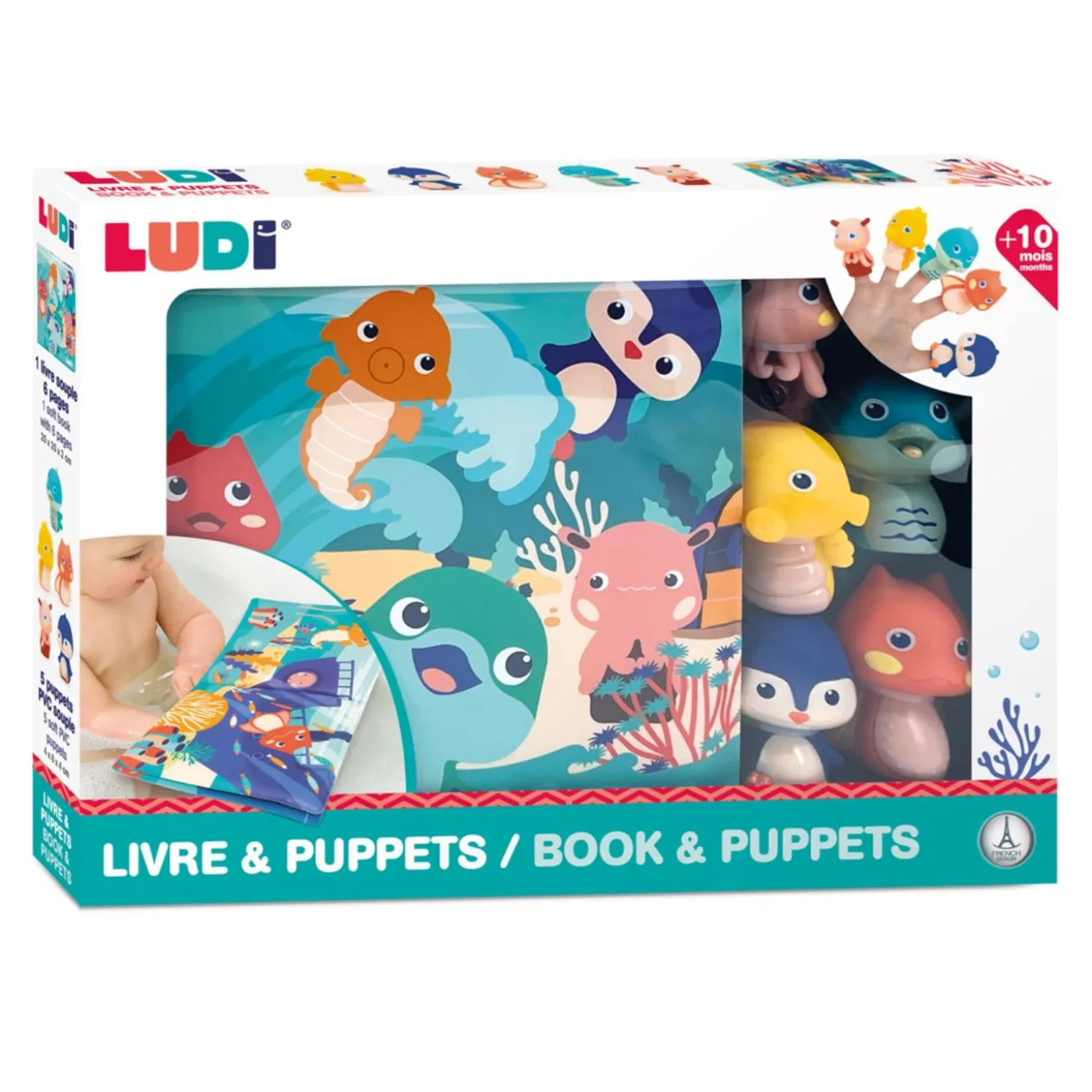 Ludi Livre Pupets Mer Multicolore 20x2x20 cm