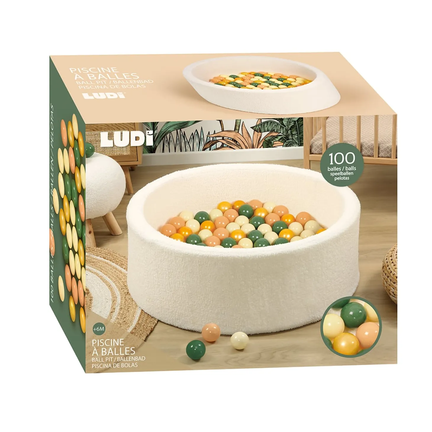 Ludi Piscine à Balles Plush Ecru
