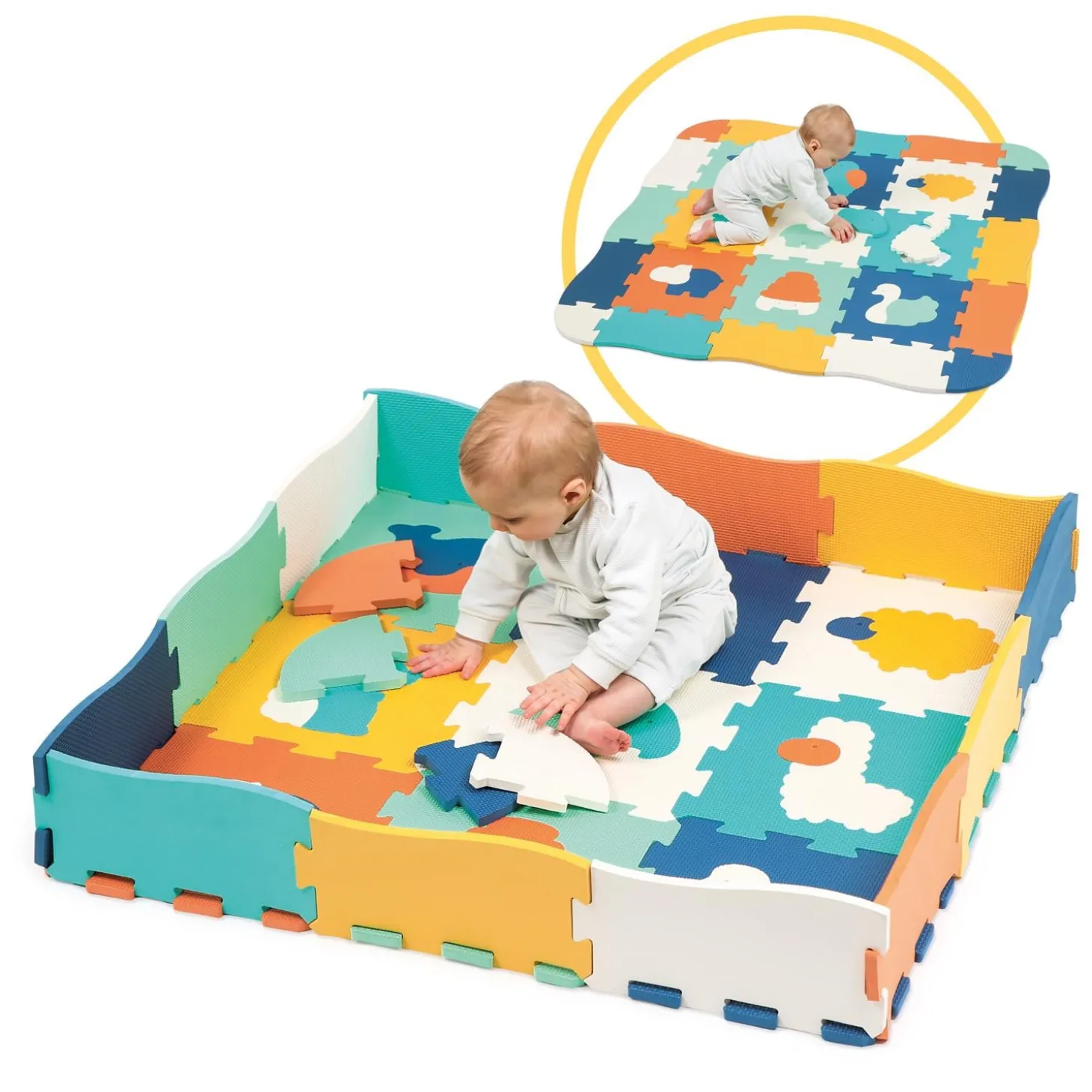Ludi Tapis bords et Coins Multicolore