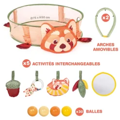 Ludi Tapis et Aire de Jeu Panda Roux Multicolore